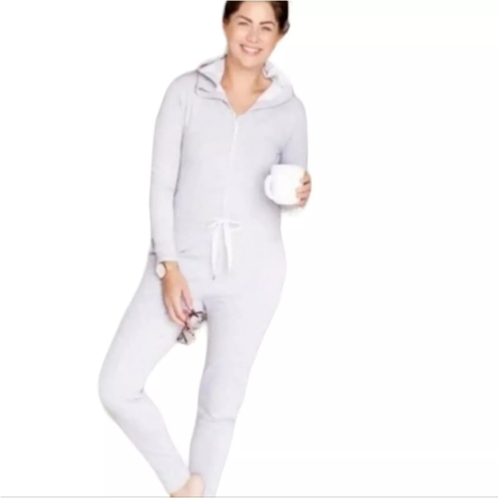 Smash + Tess Jilly Jogger Hoodie Jumpsuit Grey Romper size small